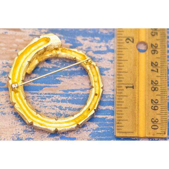 Vintage Oval Bamboo Ring Brooch - L32 - Picture 2 of 2